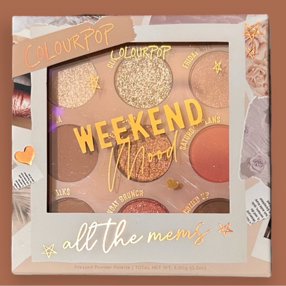 ColourPop Weekend Mood Pressed Powder Eye Shadow Palette Neutrals & Corals NIB - Picture 1 of 13